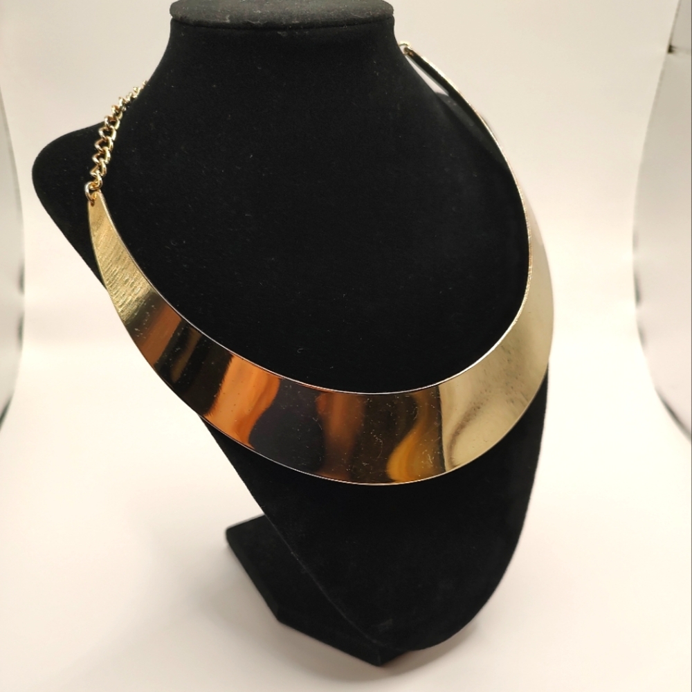 Express Gold Tone Bib Choker Necklace